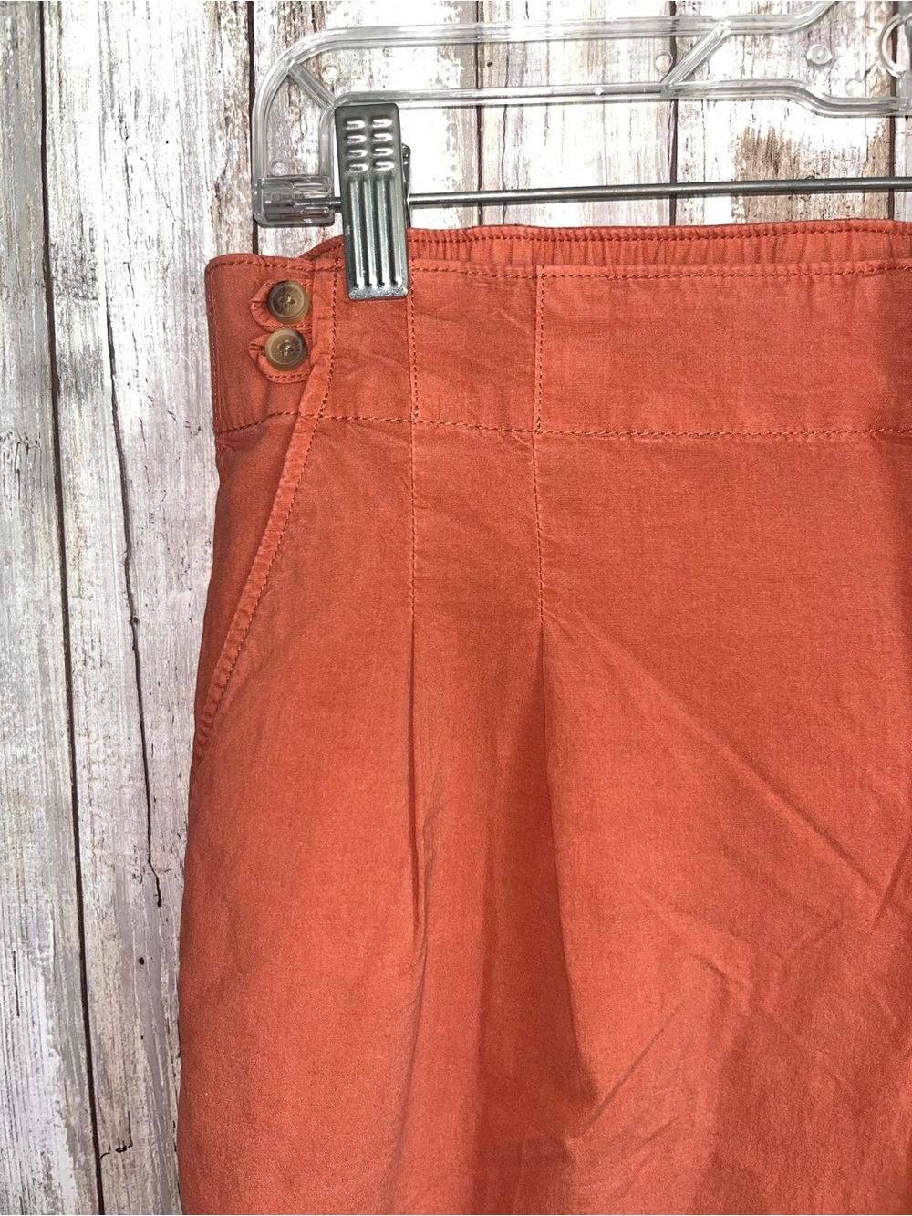 American Eagle Poplin Pull On Wide Leg Pants Lyocell Blend Rust Size 2 NWT - Picture 3 of 5
